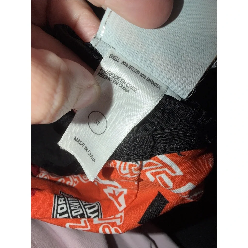 Harley Davidson Motorcycles Girls 3T Reversible Swimsuit Black Multi